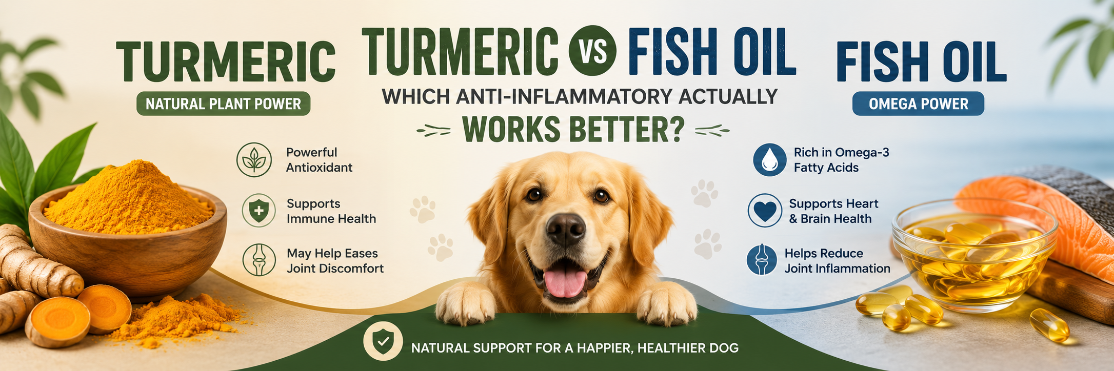 Turmeric vs Fish Oil for Dogs: Which Anti-Inflammatory Actually Works Better?